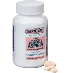 GeriCare Aspirin Adult Chewable 81 mg Tablets 36 ct