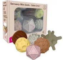 Edushape Sensory Mini Balls for Baby - Pack of 6 Boho Chic Color Baby Balls That Help Enhance Gross Motor Skills for Kids Aged 6 Months and Up - Vibrant Colorful and Unique Toddler Ball for Baby