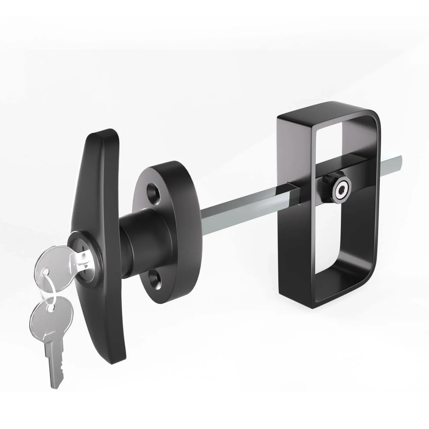 Shed Lock, 5-1/2" Steam with 2 Keys, Shed Door Latch, Shed Door Latch and Lock, Door Lock Latch, Shed Door Hardware- Black