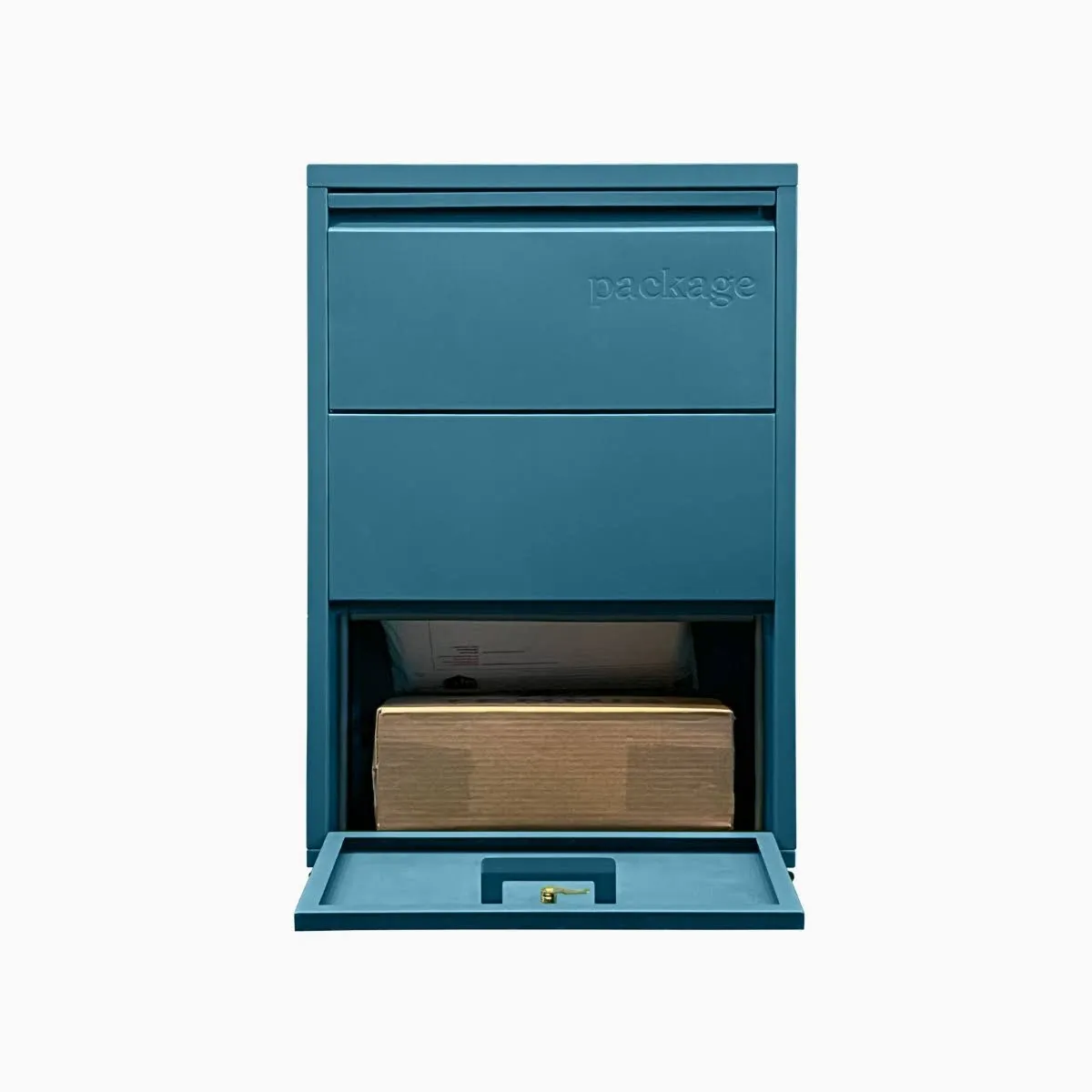 Package Delivery Boxes for Outside, Small 29.5 x 20.5 x 10.5 (HxWxD) Security Package Box, Free Standing Anti-Theft Parcel Drop Box - Black