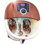 Foot Spa Bath Massager with Heat,16 Pedicure Spa Motorized Shiatsu Roller Brown