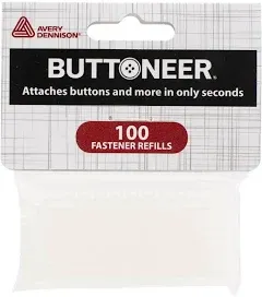 Buttoneer Button Fastening System – *FITS New BUTTONEER Tool* Natural Colored Nylon Fastener Refills, 100 Pieces