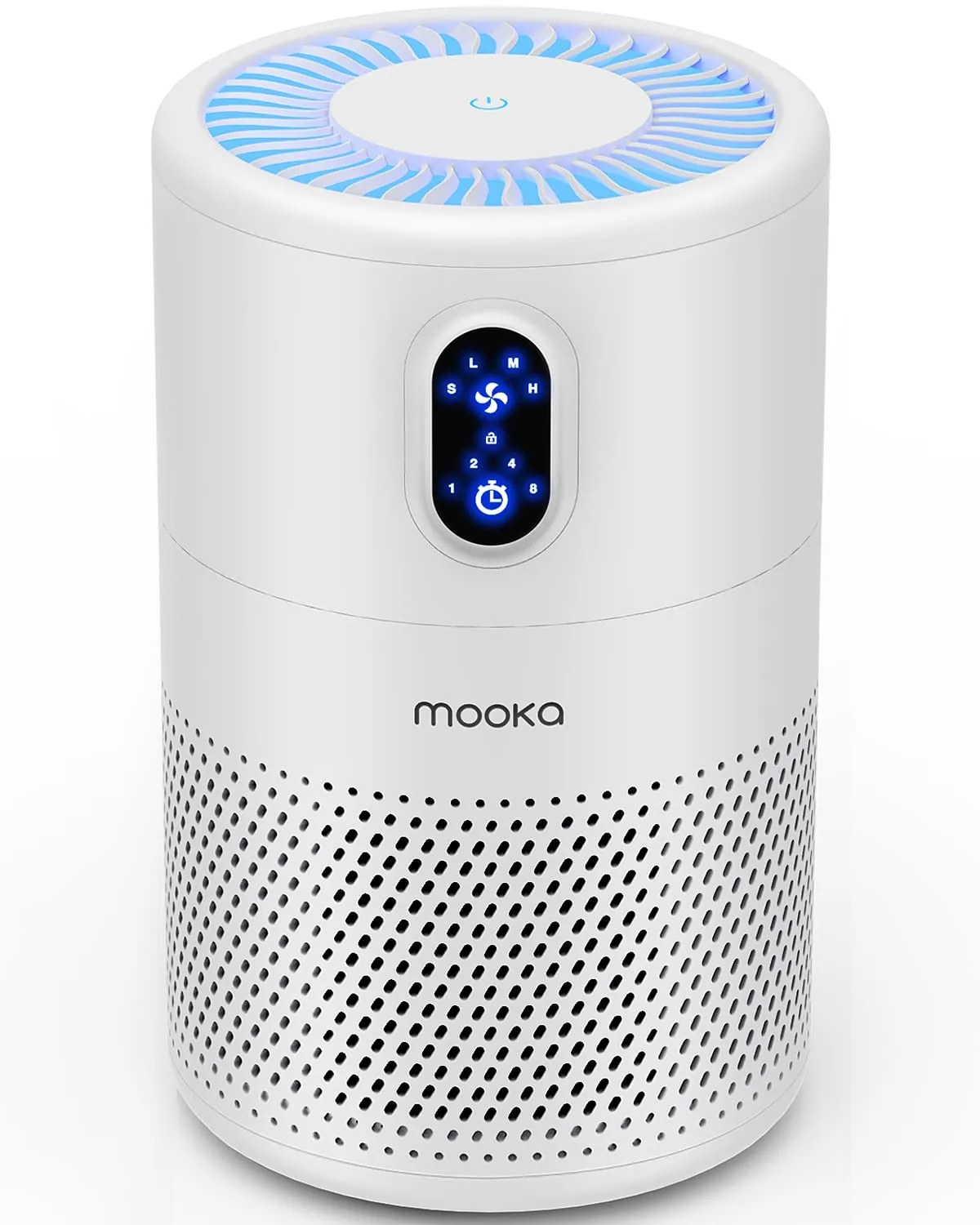 MOOKA Air Purifier H13 True HEPA Filter 430ft2 Energy Efficient Low Noise 4 Mode