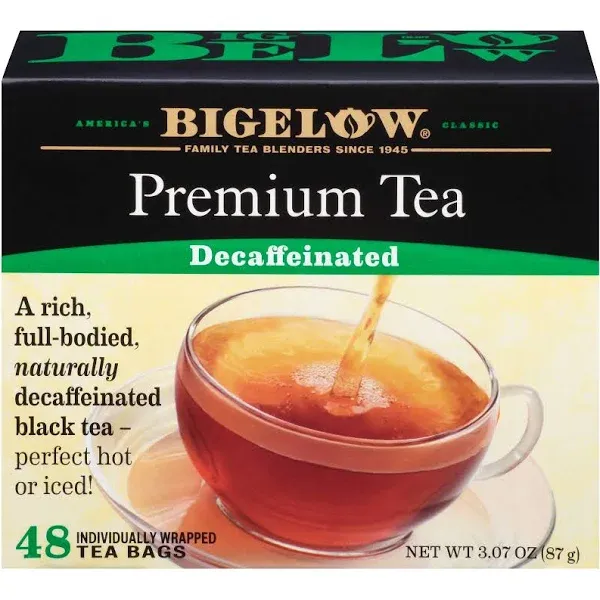 Bigelow Tea 00356 Single Flavor Tea, Decaffeinated Black, 48 Bags/box