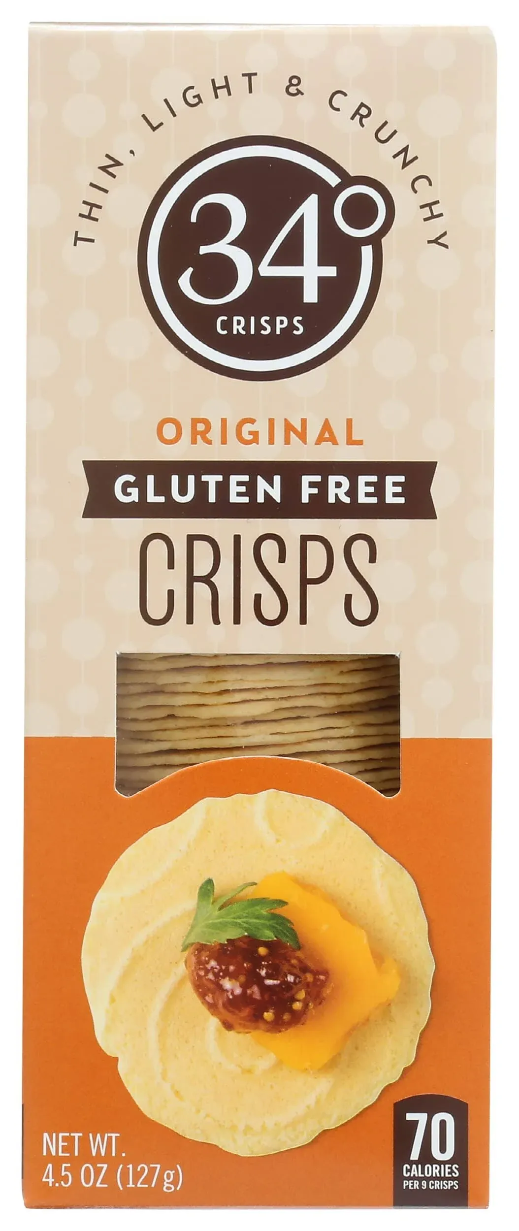 34 Degrees Crisps, GF Original Pack of 12, Size: 4.50 oz