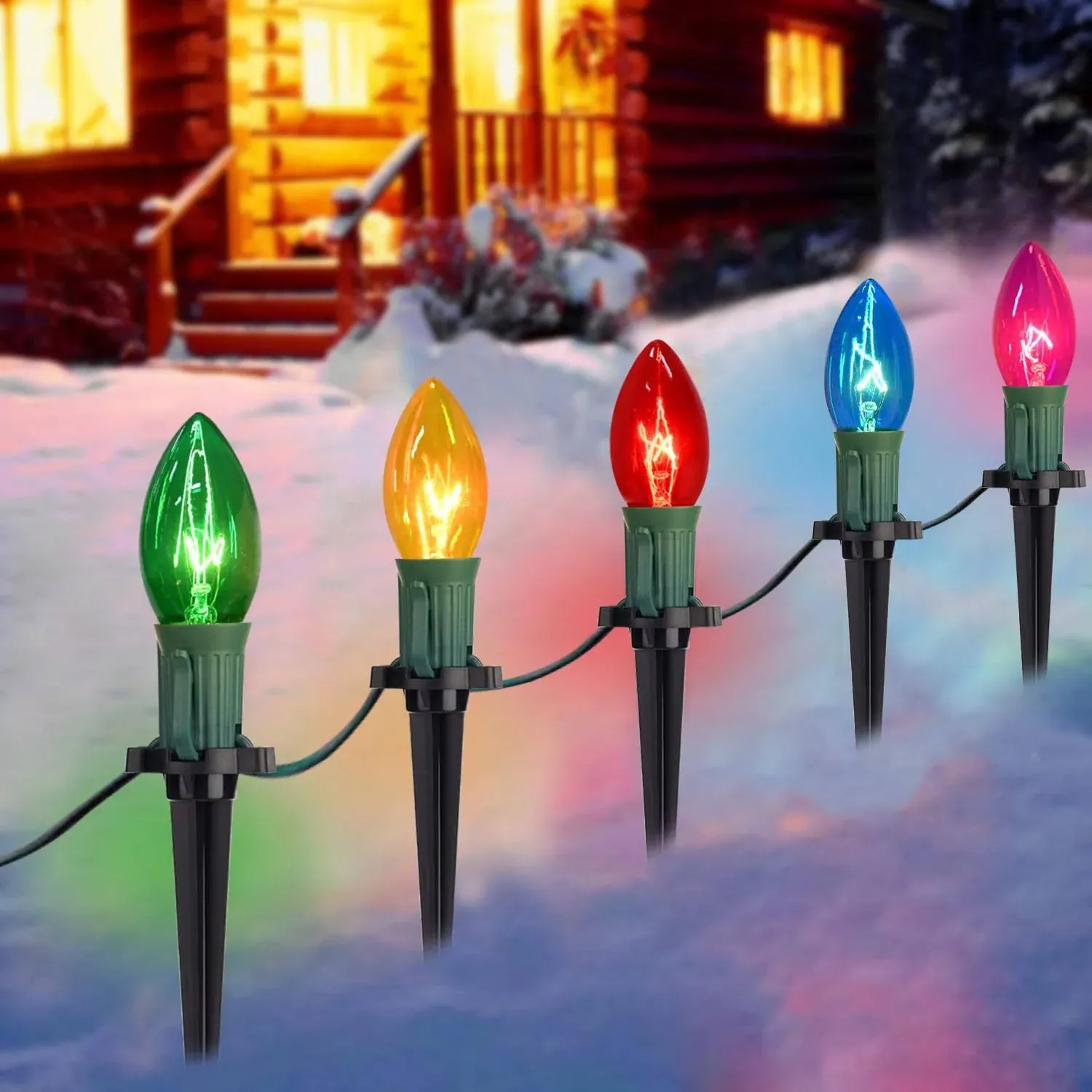 PASuto 38 Feet Christmas Pathway Lights