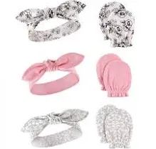 Hudson Baby Baby Girls' Headband and Scratch Mitten Set