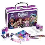 Townley Girl Bratz Train Case Cosmetic Makeup Set Includes Lip Gloss, Eye Shimmer, Brush, Nail Polish, Accessories & more! for Girls, Ages 5+ perfect for Parties, Sleepovers & Makeovers