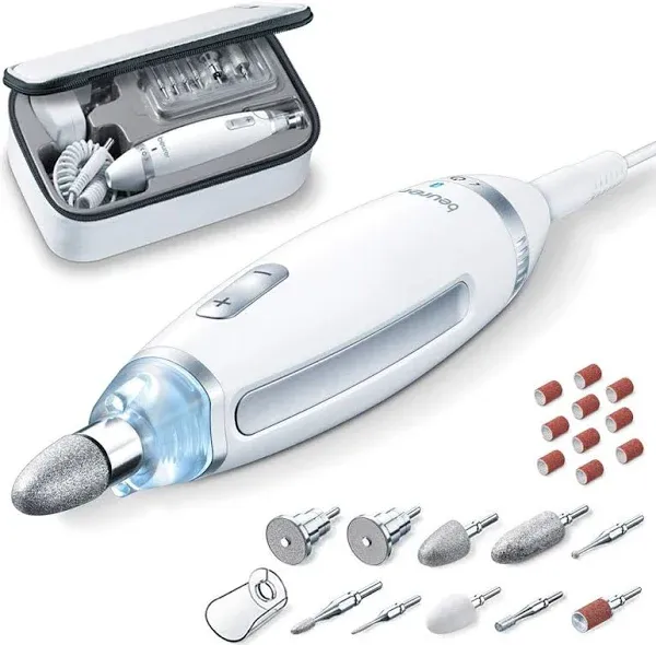 Beurer MP62 Manicure Pedicure Set With 10 High-Quality Attachments &amp; LED Light