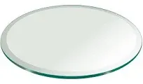 Glass Table Top: 17 inch Round 3/8 inch Thick Beveled Edge Tempered