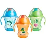 Tommee Tippee Trainer Sippee, 7fl oz, Sippy Trainer Cups for Babies 6 Months+, Blue, Orange and Green, 3-Pack