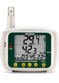 EXTECH 42280 Temperature and Humidity Datalogger, w/ Wall Locking Mount