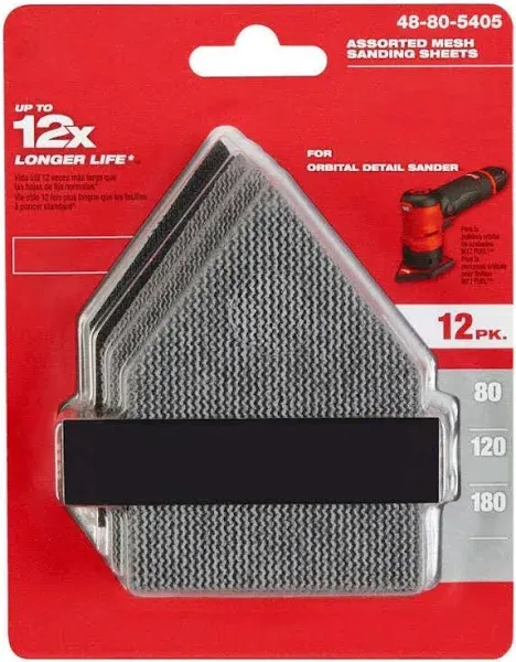 Fits Milwaukee 48-80-5405 80/120/180 Grit Sheets for M12 Orbital Sander,Sandp..<wbr/>.