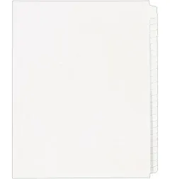 Avery Blank Tab Legal Exhibit Binder Dividers, White Unlaminated Tabs, Letter-Size, Standard Collated 25-Tab Set (11959)