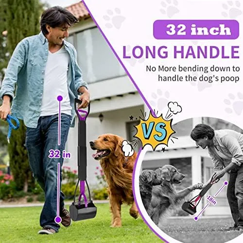 Upsky Pooper Scooper for Large Small Dogs Foldable & Portable Dog Pooper Scooper with Long Handle