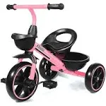 KRIDDO Kids Tricycles Age 24 Month to 4 Years,Gift Toddler Trike for 2.5 to 5/ 2-4 Year Olds, Pink