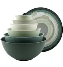 Cook with Color Mixing Bowls with TPR Lids 12 Piece Plastic Nesting Bowls Set includes 6 Prep Bowls and 6 Lids