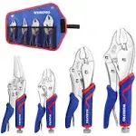 4Piece Locking Pliers Set with Comfortable Handles, Storage Pouch, Free Shipping