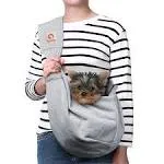 TOMKAS Dog Sling Carrier for Small Dogs pet slings with extra pocket storage sling with storage pocket