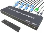 KVM Switch HDMI 8 Port - with Remote- USB Selector 8p 