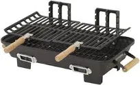 Cast Iron Hibachi Charcoal Grill Portable RV Camping Beach BBQ Cook Tailgating