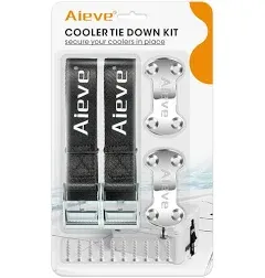 Aieve Cooler Tie down Straps Kit - Ice Chest Lock Bracket - Cooler Accessories S