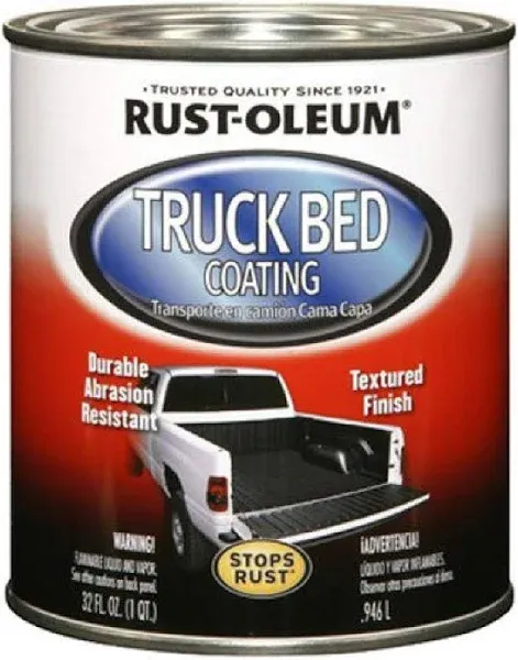 Black Truck Bed Coating 32 Fl Oz Brush or Roll On Liner Trailer Paint Rust-Oleum