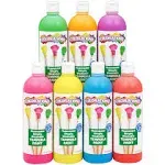 Colorations Washable Tempera Paint, Set of 7, 16 fl oz, Set of 7, Neon, Neon, Non Toxic, Vibrant, Bold, Bright, Kids Paint, Craft, Hobby, Fun, Art