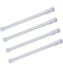 qinsou 4 Pack Tension Rods Adjustable Spring Steel Cupboard Bars Tension Curtain Rod Shower Rod Closet Rod Tensions Rod