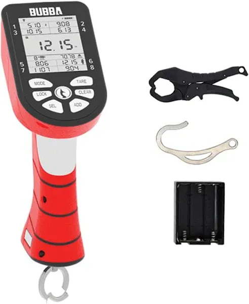 BUBBA Smart 60lb Limit Red LCD Fish Scale with Rechargeable Battery for Fishi...