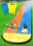 Jambo 20' Extra Long Double Slip Splash and Slide- with 2 Body Boards