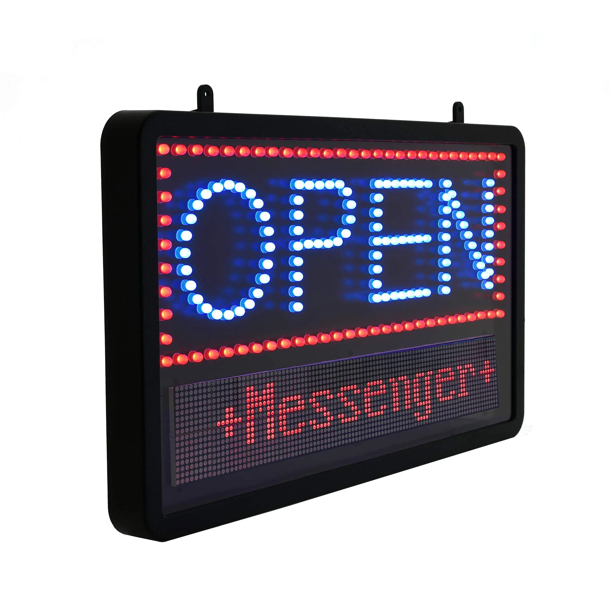 Alpine Industries ALP497-10 LED Open Sign 11"W X 1-1/2"D X 13"H Programmable Up To 99 Messages