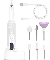 Electric Nail Drill,USB Electric Nail Drill Machine for Acrylic Nail Kit,Portable Electric Nail File Polishing Tool Manicure Pedicure Kit (White)