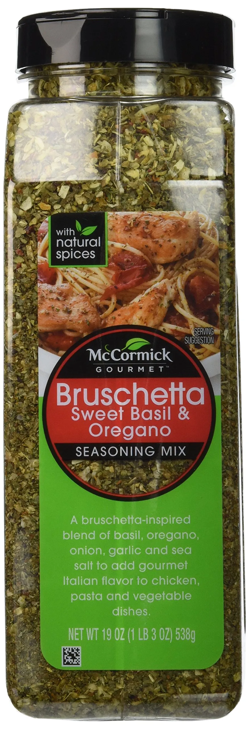 McCormick Gourmet Bruschetta seasoning mix, sweet basil &amp; oregano, 19-oz., plast