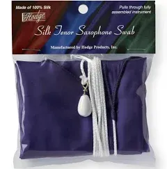 Hodge Tenor Saxophone 100% Silk Swab, Pulls Through Fully Assembled Sax - Blue