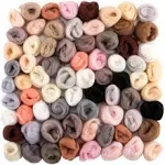 Biggun 72pcs 7.6 oz Needle Felting Wool- 24 Dark Colors Nature Fibre Wool Yarn Roving Needle Felting Hand Spinnings for Wool Felting Yarn Supplies DIY