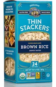 Lundberg Organic Thin Stackers Brown Rice Cakes Lightly Salted