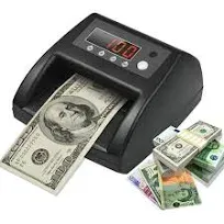 BISOFICE Mini UV Counterfeit Bill Detector Euro/USD/GBP Money Counter Automatic Money Detection by UV MG IR Image Paper Quality Size Thickness Suitable for Small Business (Euro/USD/GBP)