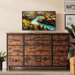 Wooden Dresser with 10 Drawers