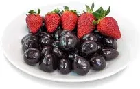 Andy Anand 24 Pcs Fresh Sugar Free Strawberries Freeze Dried Dipped In Dark Belgian Chocolate