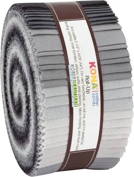 Kona Solids Stormy Skies Patette Roll Up Jelly Roll (40) 2.5&#034; Strips 44&#034; Long  