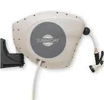 Sunneday GKW-10S 33ft Retractable Garden Hose Reel, 33 Feet, Tan/Gray