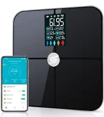 Smart Scale for Body Weight, Digiatl Weight Scale with Large LCD Display, 17 Body Composition Analyzer Sync to APP, Bathroom Body Fat Scale for BMI, BMR, Heart Rate, 400lb,White.