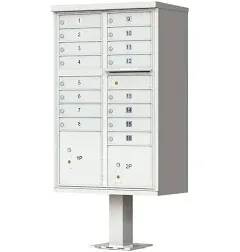 16 Door Florence Cluster Mailbox with Pedestal 1570-16