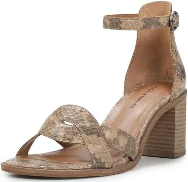 Lucky Brand Women's Sarwa Leather Ankle Strap Sandals