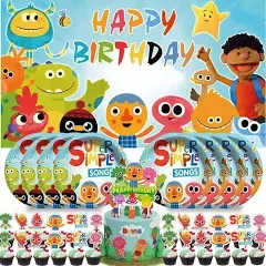 Super Simple Songs Party Supplies Birthday Decorations Plates Banner Kids Cake Toppers Set