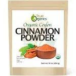 True Organic Ceylon Cinnamon Powder 1 Pound Bulk Bag Certified Organic USDA Kosher Certified Non-GMO Organic Cinnamon Powder Ground Cinnamon Pure CE