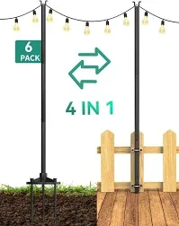 YITAHOME String Light Pole 11ft 4-in-1 Outdoor String Light Pole Stand