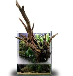 Ultum Nature Systems Foresta Integrated Paludarium Tank - All in One Aquarium w/Waterfall, Mist Maker, Water Pump, Modern Fish Tank w/Filtration for Aquatic Plants - 13.78" x 13.78" x 17.72" - 35E