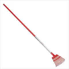 Fixed Tine Shrub Rake, Aluminum Handle, 8-inch Wide